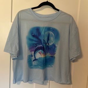 Blue Dolphin Crop Top